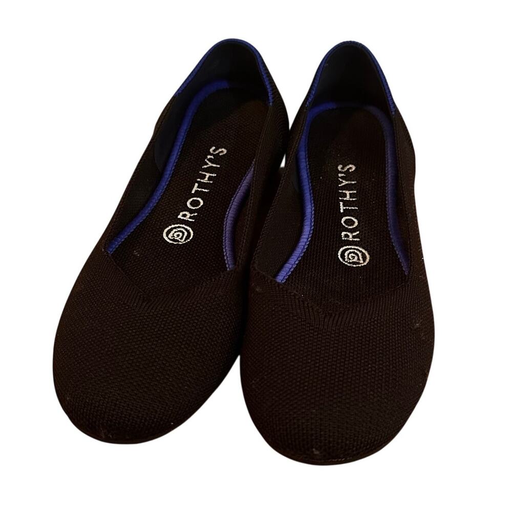 Rothy's Black Round Toe Flats sz 8